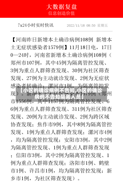 【小区的确诊病例不告知,小区的确诊病例不告知隔离人员】-第3张图片